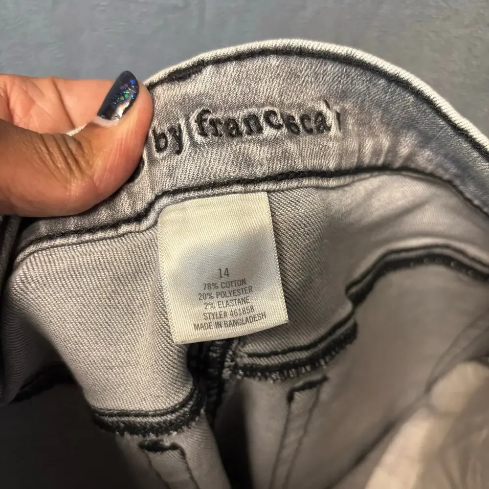 Franki by Francesca’s Girls Gray Star Embellished Jeans Size 14 Y2K Aesthetic
